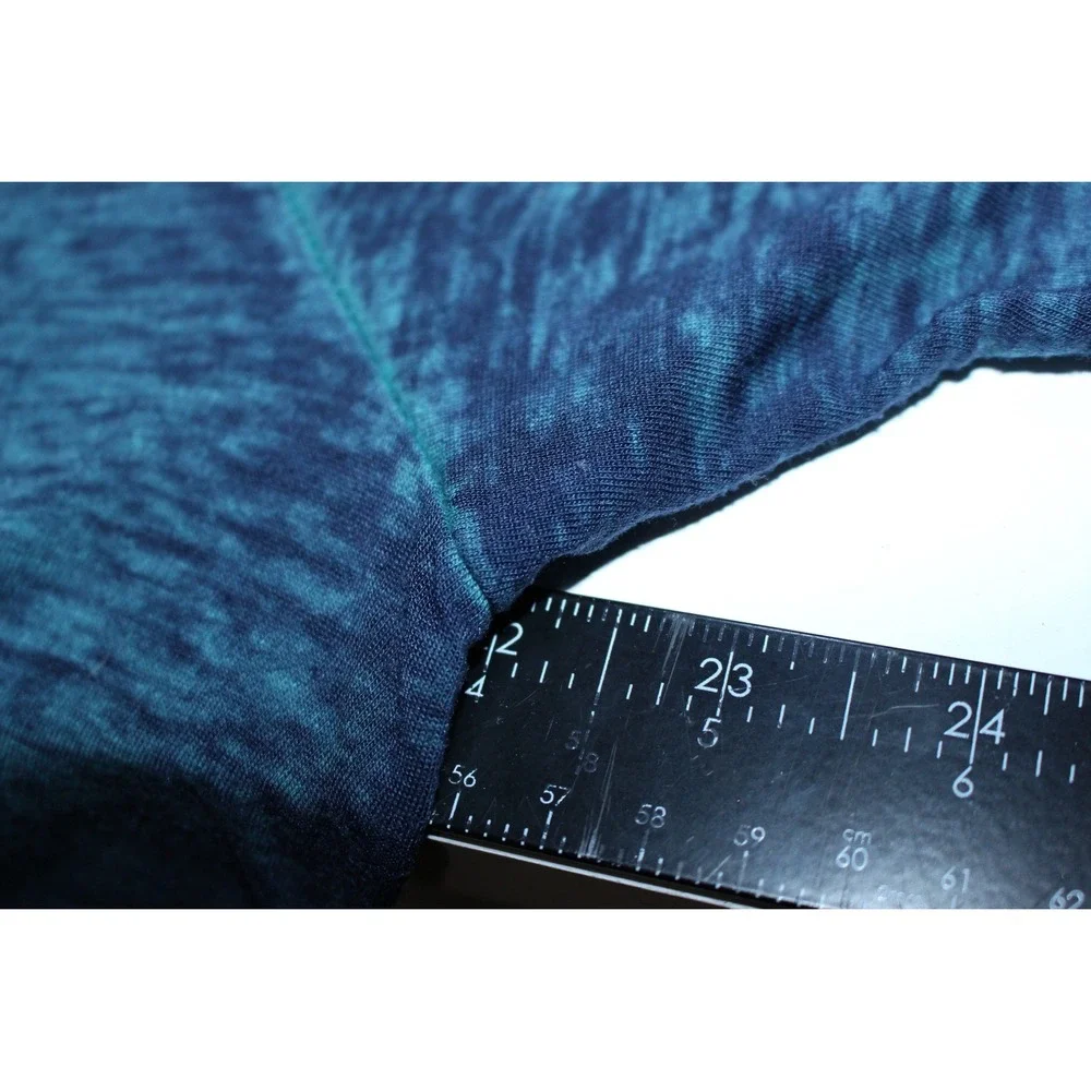 Guess Mens V-Neck Ombre Burnout T-Shirt Teal Blue Dip Dye Short Sleeve Large - Picture 5 of 5